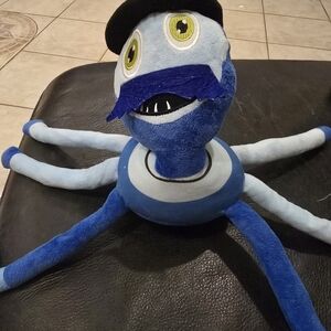 Blue Plush Octopus Toy with Hat